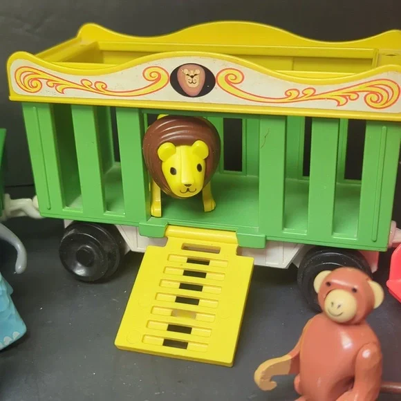 #1 OG Vintage 1973 Fisher Price #991 Little People Train 2581 figures& animals - Picture 7 of 16